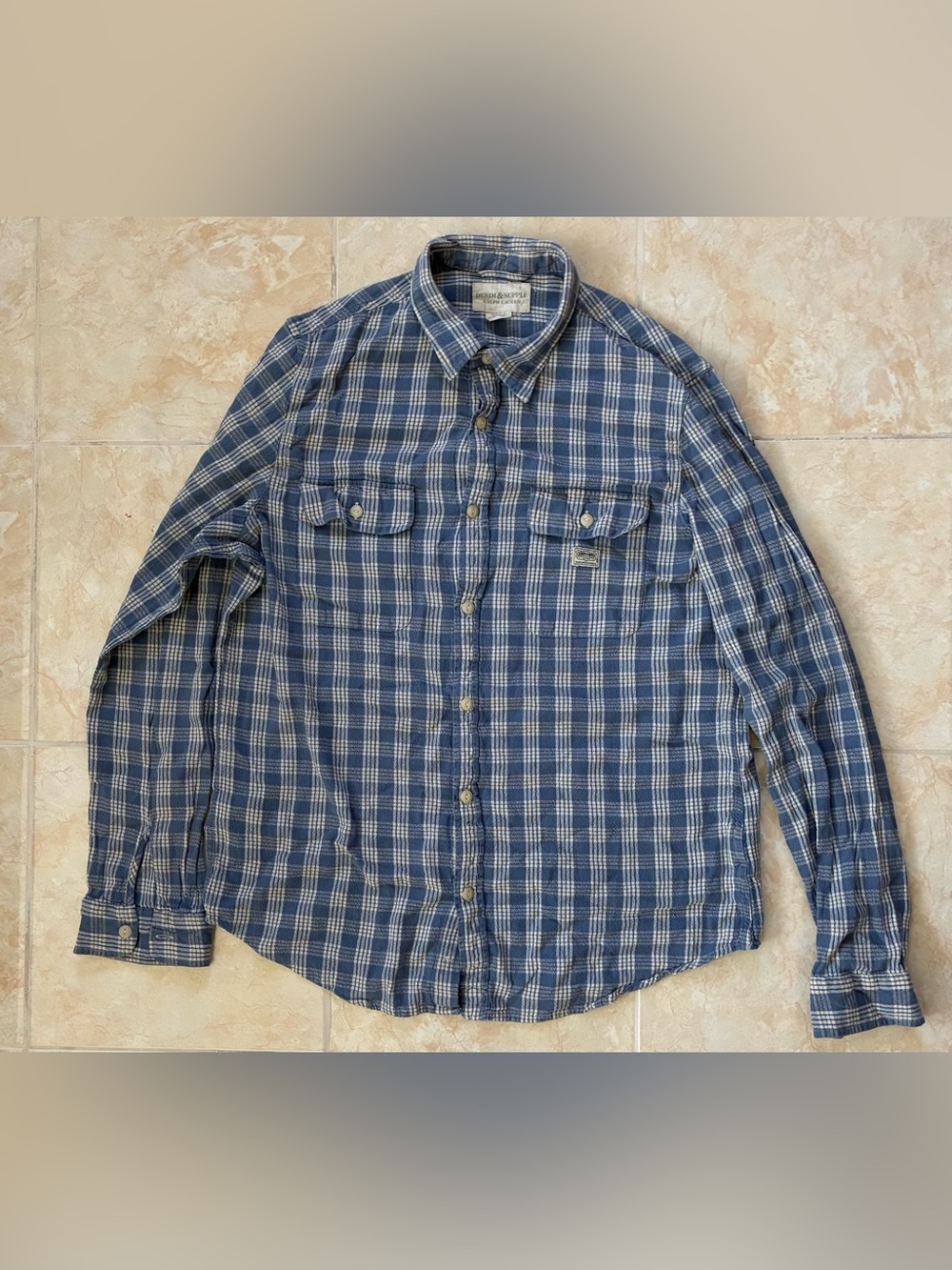 Ralph Lauren Denin Supply Men’s Blue Plaid Button-Up Shirt